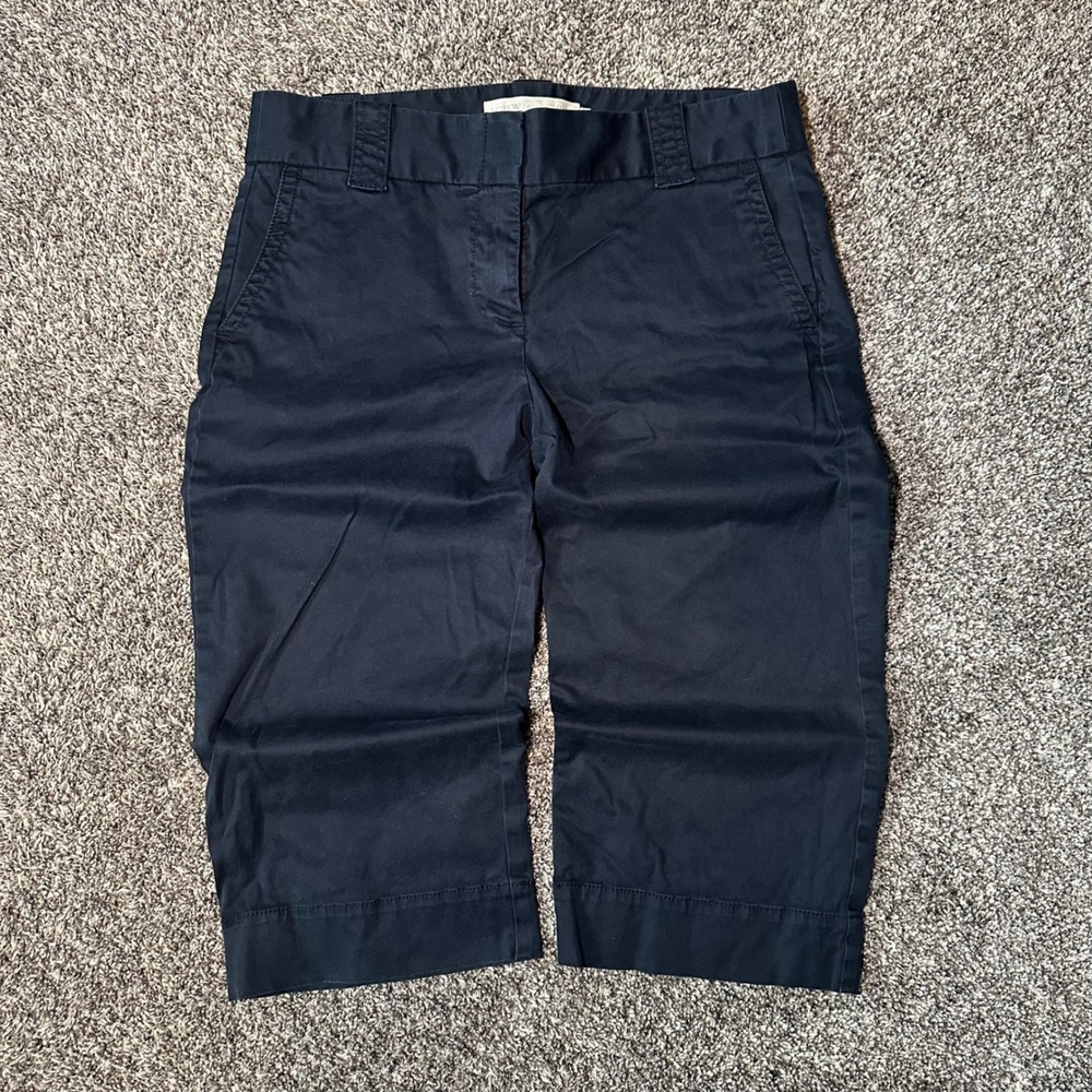 Vintage J.Crew Chino Pants size 6 Navy Cropped Stretch Cotton Mid Rise Trousers